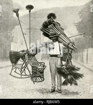 Fornitore scopa, Rio de Janeiro, Brasile Foto Stock