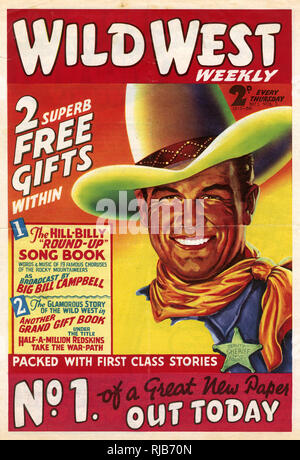 La copertina di Wild West Weekly Foto Stock