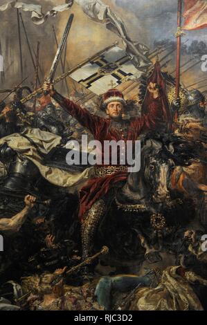 Guerra polaco-lituano-teutónica (1409-1411). Conflicto bélico entre Polonia, Lituania y la Orden Teutónica. Pintura con la rappresentazione de la Batalla de Grunwald (Tannenberg), 1878, obra de Jan Matejko (1838-1893). Detalle. Museo Nacional de Varsovia. Polonia. Foto Stock