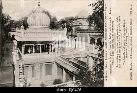 Le tombe di Sufi Saint Nizamuddin e Jahanara Begum Foto Stock