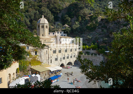 San Fruttuoso Monastero, Costa Ligure, Italia Foto Stock