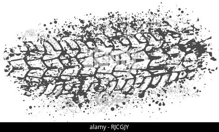 Il vettore trail traccia di progettazione del pneumatico in stile grunge Illustrazione Vettoriale