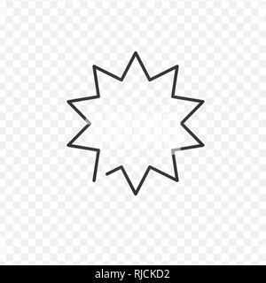 Discorso Starburst bolla icona lineare, esplosione illustrazione, star vettore di adesivo Illustrazione Vettoriale