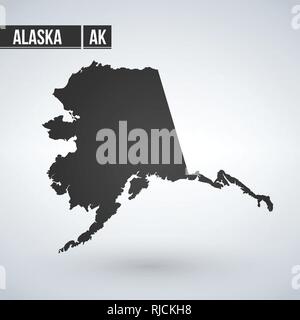 Mappa degli STATI UNITI Alaska, illustrazione di vettore isolato su sfondo moderno Illustrazione Vettoriale