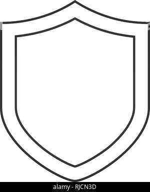 Protezione di sicurezza icona della linea di contorno, segno del vettore, stile lineare pittogramma isolato su bianco. Schermo di protezione del simbolo, illustrazione del logo Illustrazione Vettoriale