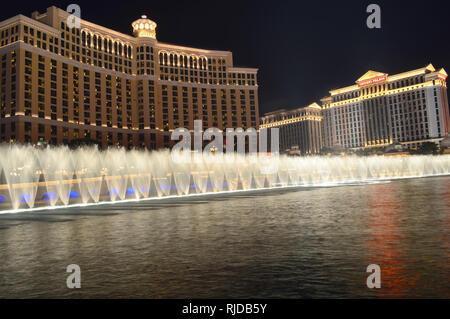 Las Vegas, Nevada, Stati Uniti d'America - 23 Gennaio 2016: fontane del Bellagio Foto Stock