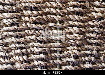 Dettagli dello sfondo del tessuto naturale cestello di stringa Foto Stock