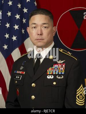 Il comando Sgt. MAJ. STEPHEN HELTON 7 Divisione di Fanteria Foto Stock
