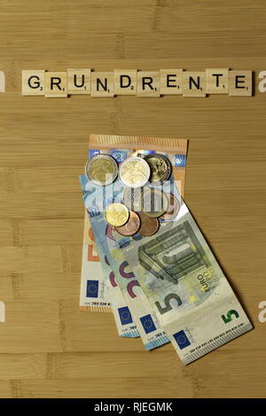 Firmare la sicurezza della pensione tedesca Grundrente Rentensicherheit Foto Stock