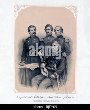 Generale Winfield Scott, generale George McClellan, Generale Nathaniel banche, il generale John Lana Foto Stock