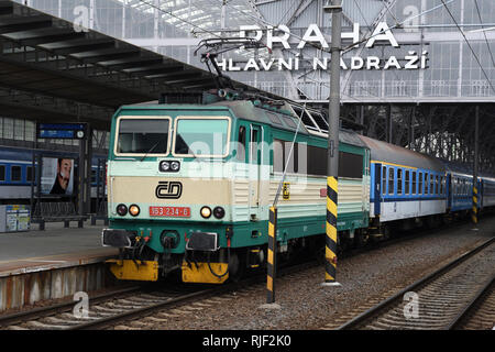 Classe 163 locomotore elettrico;principale di Praga;Repubblica ceca Foto Stock
