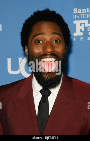Santa Barbara, Stati Uniti d'America. 05 feb 2019. Santa Barbara, CA - Feb 05: John David Washington assiste i virtuosi Award presso la trentaquattresima edizione annuale di Santa Barbara International Film Festival presso il Teatro di Arlington nel febbraio 05, 2019 a Santa Barbara, CA. Credito: CraSH/imageSPACE Credito: Imagespace/Alamy Live News Foto Stock