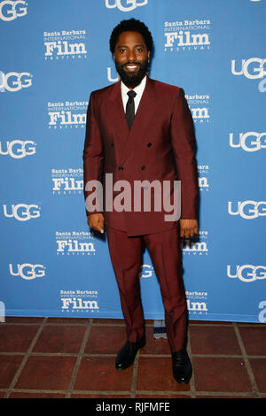 Santa Barbara, Stati Uniti d'America. 05 feb 2019. Santa Barbara, CA - Feb 05: John David Washington assiste i virtuosi Award presso la trentaquattresima edizione annuale di Santa Barbara International Film Festival presso il Teatro di Arlington nel febbraio 05, 2019 a Santa Barbara, CA. Credito: CraSH/imageSPACE Credito: Imagespace/Alamy Live News Foto Stock