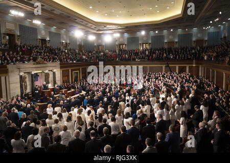 Febbraio 5, 2019 - Washington, Distretto di Columbia, Stati Uniti - la Camera dei rappresentanti della Camera dei Deputati come presidente Donald Trump fornisce lo stato dell'Unione indirizzo, 5 febbraio 2019 (credito Immagine: © Douglas Christian/ZUMA filo) Foto Stock