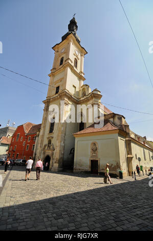 Cluj-Napoca chiesa francescana, Museum Square, Romania Foto Stock