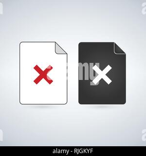 Eliminare o rimuovere il documento file icona vettore. flat firmare per il concetto di mobile e web design. Carta semplice doc icona solido. Symbol, il logo illustrazione Illustrazione Vettoriale
