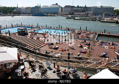 Allas mare Piscina, Hafen, Helsinki (nur fuer redaktionelle Verwendung. Keine Werbung. Referenzdatenbank: http://www.360-berlin.de. © Jens Knappe. Bildq Foto Stock