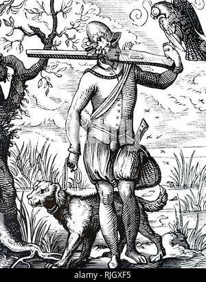 Una xilografia incisione raffigurante un tedesco falconer. Da Jost Amman (1539-1591) un artista svizzero-tedesca. Datata xvi secolo Foto Stock