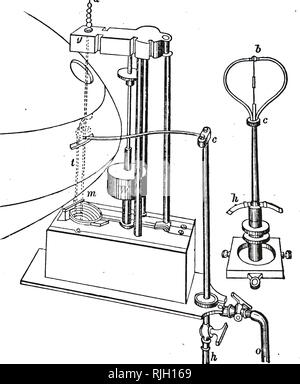 Una incisione raffigurante il meccanismo della luce Drummond (ribalta o ossi-luce di idrogeno). Datata del XIX secolo Foto Stock