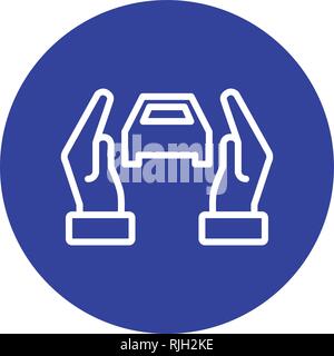 Assicurazione auto icona Vettore Icona segno illustrazione vettoriale per un uso personale e uso commerciale... Look pulito e icona alla moda... Illustrazione Vettoriale