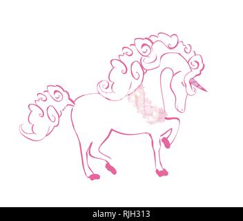 Cartoon unicorn - illustrazione isolato Illustrazione Vettoriale