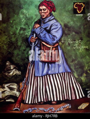 Moderno ritratto di Harriet Tubman (c. 1822 - 1913); abolizionista americano e attivista politico. Nato in schiavitù, Tubman sfuggito e successivamente fatte circa tredici missioni di salvataggio di circa settanta persone schiavizzate, familiari e amici utilizzando la rete di attivisti antislavery e case sicure conosciuta come la ferrovia sotterranea Foto Stock