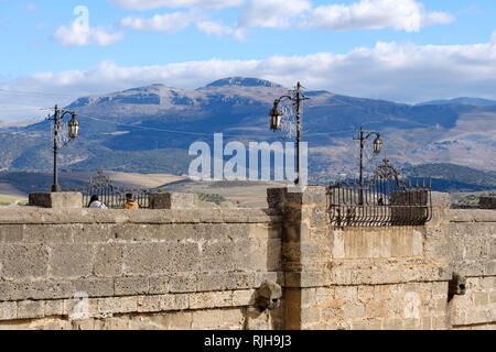 Puente Nuevo, nuovo ponte, XVIII secolo, Ronda, Malaga, Andalusia, Foto Stock