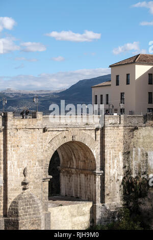 Puente Nuevo, nuovo ponte, XVIII secolo, Ronda, Malaga, Andalusia, Foto Stock