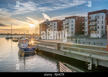 Il porto di Landskrona, Skane, Svezia Scandinavia. Foto Stock