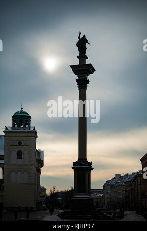 Varsavia Sigismondo la colonna nella piazza del Castello nella capitale polacca Foto Stock