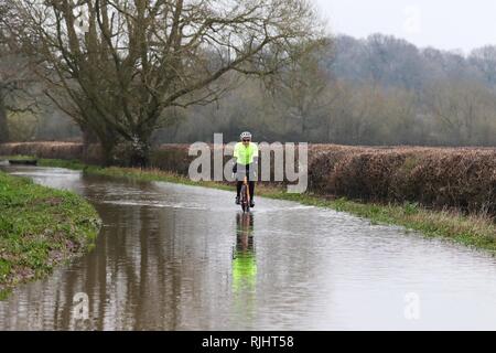 Inondazioni su corsie intorno al fiume Severn, vicino a Gloucester foto da Antony Thompson - Mille parola Supporti, nessun vendite, nessun syndication. Contatto per mo Foto Stock