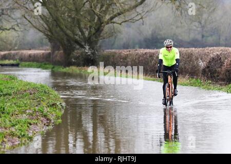 Inondazioni su corsie intorno al fiume Severn, vicino a Gloucester foto da Antony Thompson - Mille parola Supporti, nessun vendite, nessun syndication. Contatto per mo Foto Stock