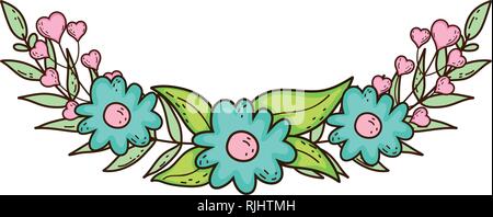 Carino ghirlanda di fiori corona Illustrazione Vettoriale