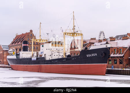 SS Sołdek nave museo, Danzica, Polonia Foto Stock