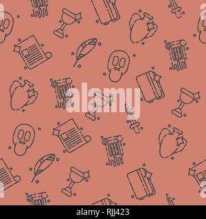 Storia e cultura icone pattern. Illustrazione vettoriale EPS, 10 Illustrazione Vettoriale