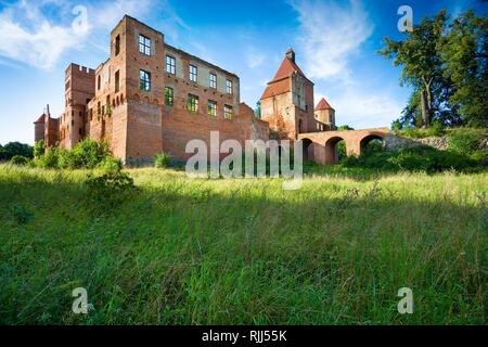 Rovine medievali di cavalieri teutonici castello in Szymbark, Polonia (ex Schonberg, Prussia orientale) Foto Stock