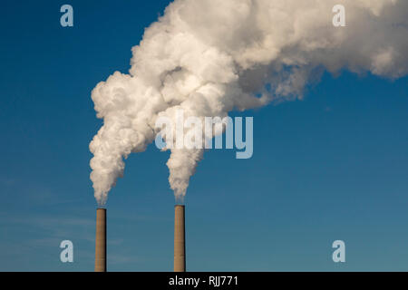 Marine City, Michigan - DTE Energy's Belle fiume impianto alimentato a carbone. Foto Stock