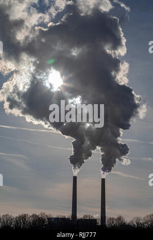 Marine City, Michigan - DTE Energy's Belle fiume impianto alimentato a carbone. Foto Stock