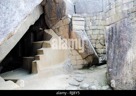 Dettaglio della Tomba Reale del Machu Picchu Foto Stock