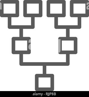 Diagramma gerarchico, giocatore layout icona della linea. Illustrazione Vettoriale