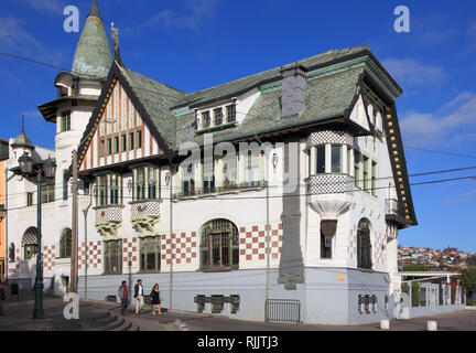 Il Cile, Valparaiso, Baburizza Palace, Museo di Belle Arti Foto Stock