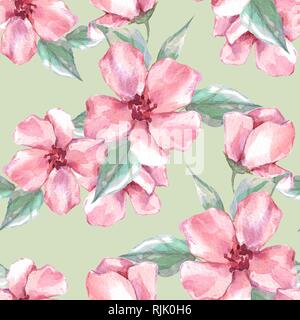 Floral seamless pattern con fiori di colore rosa Foto Stock