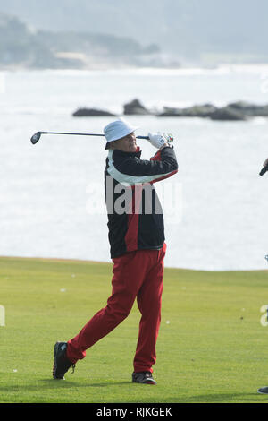 Monterey, STATI UNITI D'AMERICA. 06 feb 2019. PEBBLE BEACH IN CALIFORNIA - febbraio 06: Bill Murray è visto durante il 3M Celebrity Challenge presso l'AT&T Pebble Beach Pro-Am su Febbraio 06, 2019 in Pebble Beach in California. Foto:Chris Tuite/imageSPACE Credito: Imagespace/Alamy Live News Foto Stock