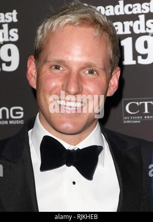 Londra, Regno Unito. 6 febbraio, 2019. Jamie Laing visto presso il Broadcast Awards 2019 presso la struttura Grosvenor House, Park Lane, Mayfair. Credito: Keith Mayhew/SOPA Immagini/ZUMA filo/Alamy Live News Foto Stock