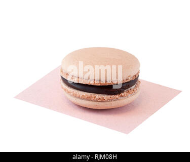 Burro di arachidi e cioccolato aromatizzato macaron Foto Stock