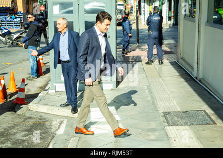 Alexis Tsipras, Primo Ministro greco teste per una riunione del suo gabinetto ad Atene in Grecia. Foto Stock