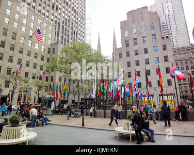 Rockfeller Center, 45 Rockefeller Plaza di New York, Stati Uniti d'America Foto Stock