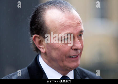 Quentin Willson di FairFuelUK, esterno 10 di Downing Street a Londra. Il 7 marzo 2012. Foto Stock