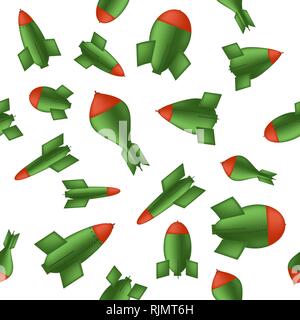 Bomb Seamless Pattern. Arma militare sfondo Illustrazione Vettoriale