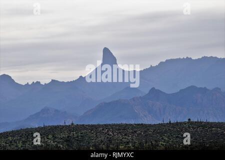 Tessitori ago e quattro picchi nella superstizione zona est di Phoenix Foto Stock